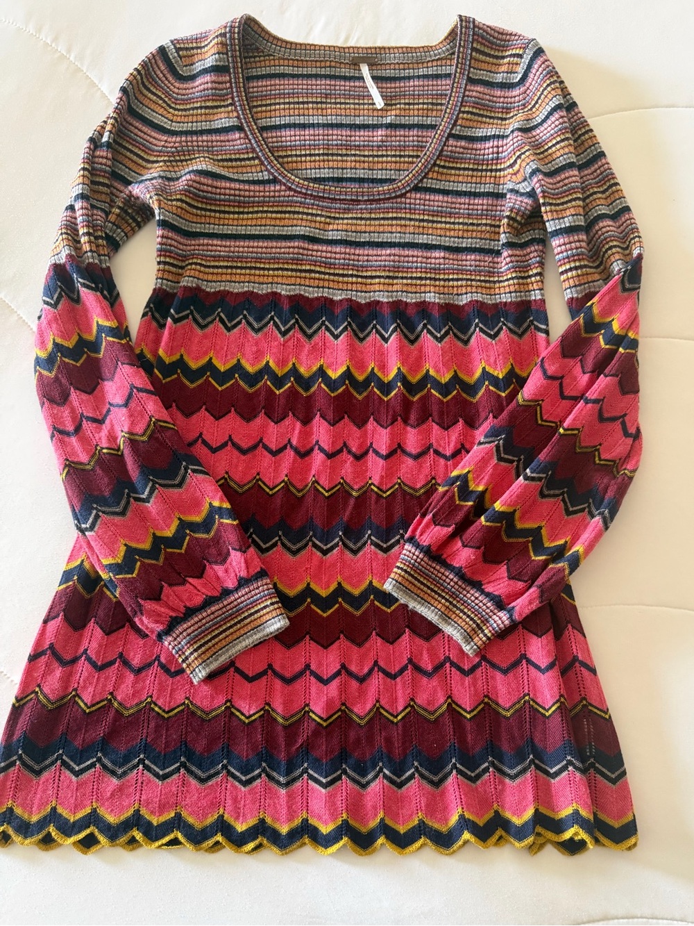 Free People knit top size L - sweater KIM K style vintage EUC